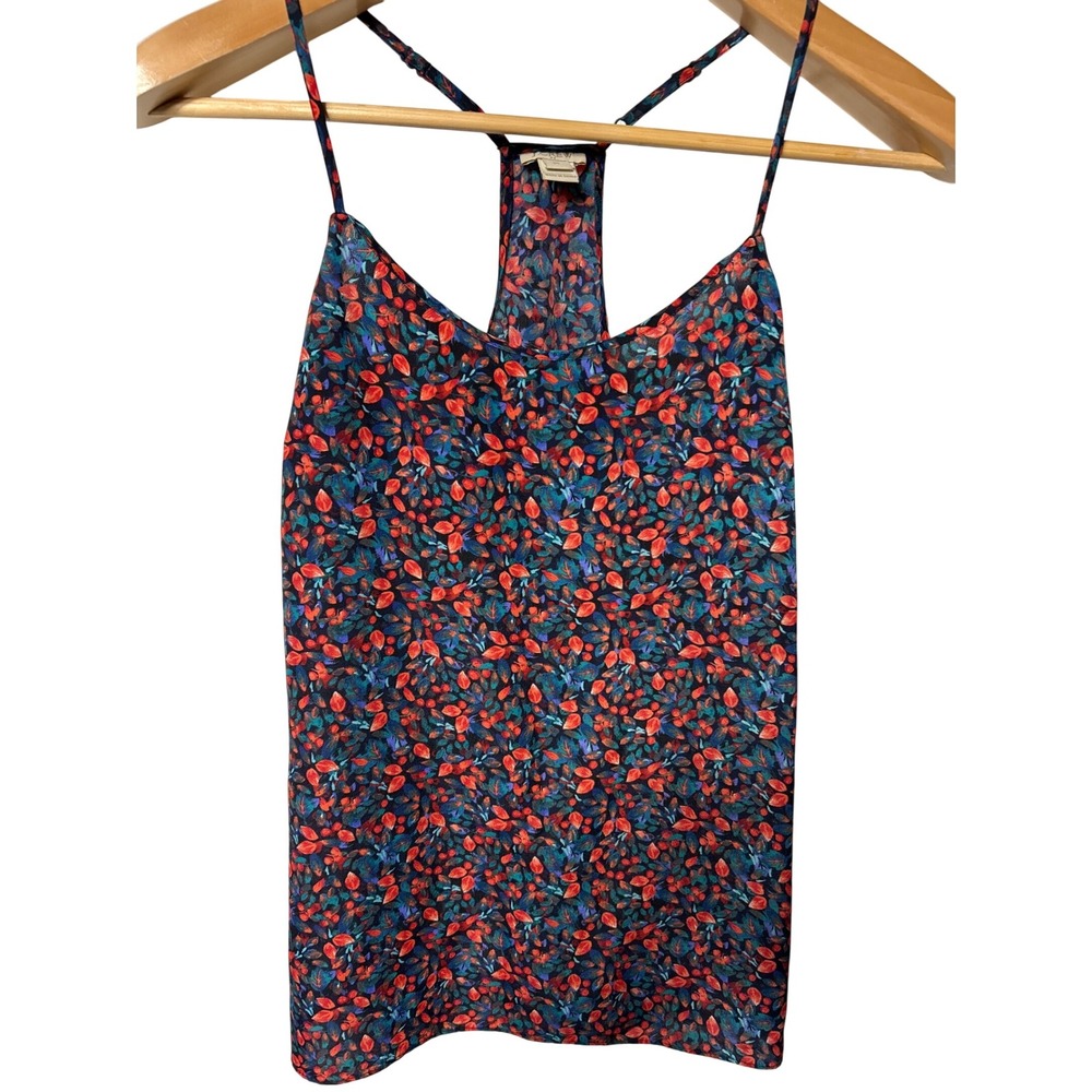 J. Crew Floral Print Cami Tank Top‎ Racerback Sleeveless Blouse Size 00